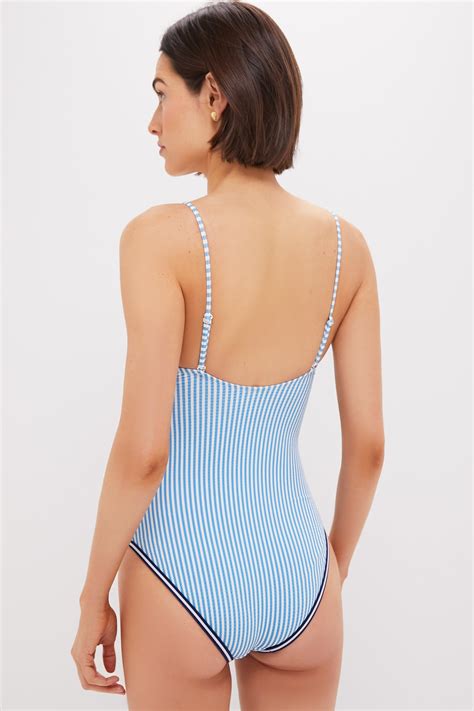 French Blue Brule Stripe Alma One Piece | Solid & Striped