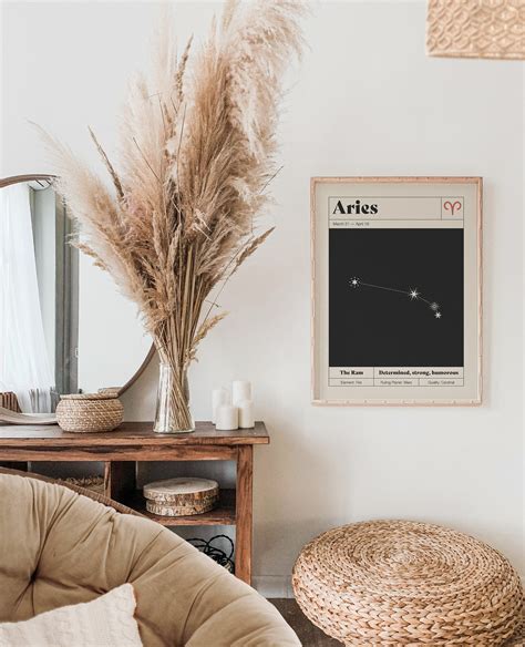 Aries Star Constellation Art Print Zodiac Constellation Wall Art ...