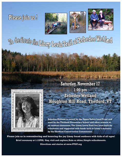 Save the Date: Linny Levin Trail Dedication - Upper Valley Land Trust