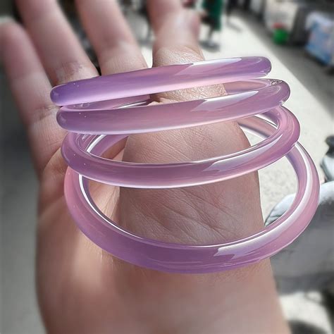 Chalcedony Banglescustom Aurora Jade Braceletpurple Crystal - Etsy