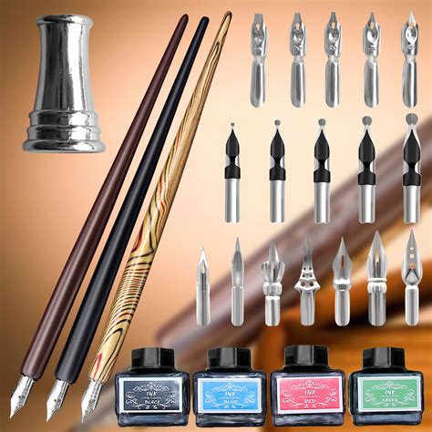 3 Calligraphy Pens With Ink Set (calligraphy pens for beginners) – Trustela