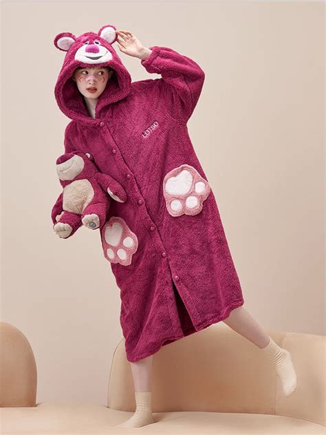 disney authorized lotso huggin bear hooded nightgown