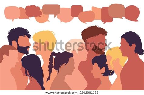 people diverse racial ethnic backgrounds speech stock vector royalty