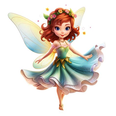 Premium AI Image | Fairy 2d cartoon illustraton on white background high