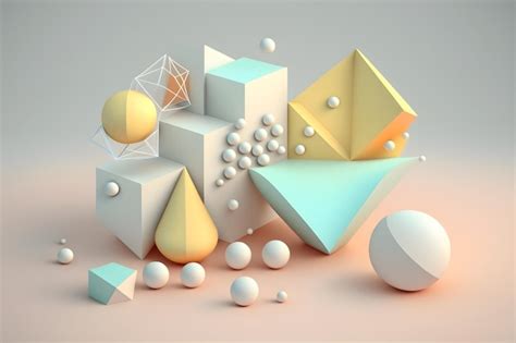 Premium Photo | A 3d illustration of a geometric shapes with white and ...