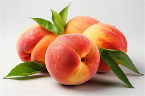 premium photo close    realistic peach fruit