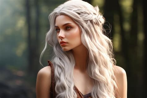 Premium Photo | Elven hairstyle for a white haired girl