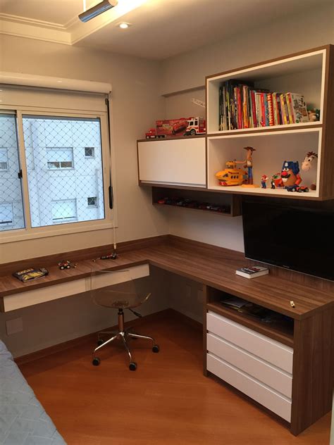 Escritório em L | Escritórios domésticos pequenos, Home office