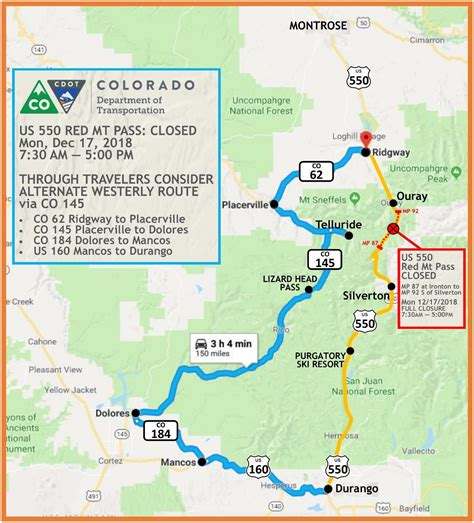 red mountain pass closed dec   electrical work colorado
