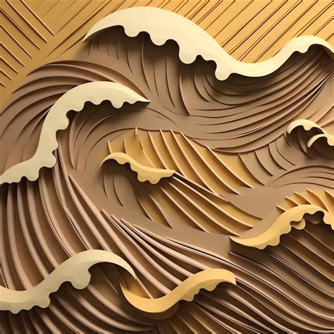 Premium Photo | Wooden wave sculpture