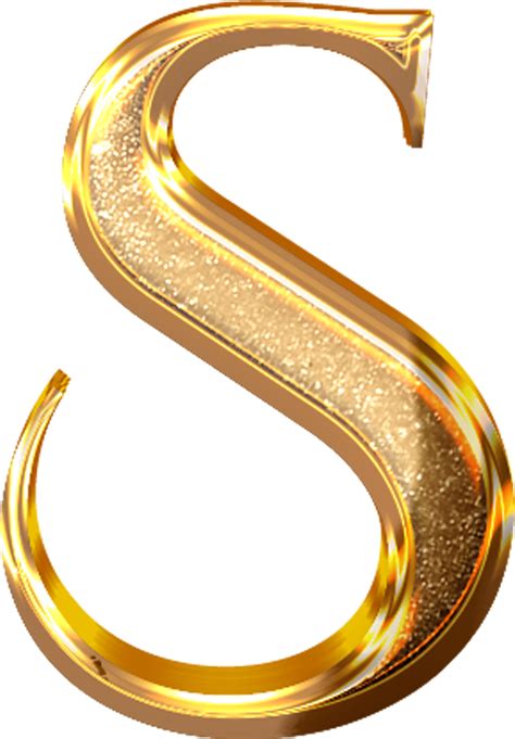 3D Gold Effect Letter S 21054556 PNG