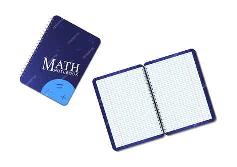 ensemble de cahier de maths bleu realiste isole sur fond blanc