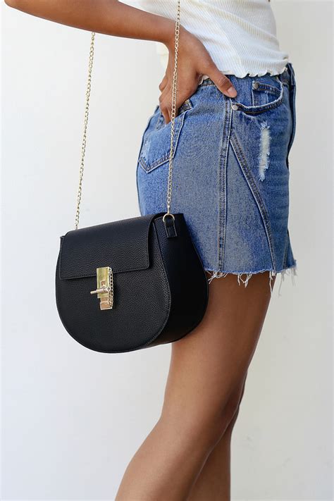 Stylish Black Purse - Crossbody Bag - Gold and Black Purse - Lulus