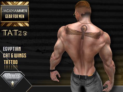 Second Life Marketplace - Jackhammer Tat2 - Egyptian Cat Wings