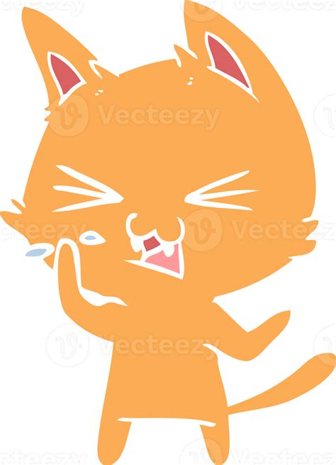 flat color style cartoon cat hissing 45304966 PNG