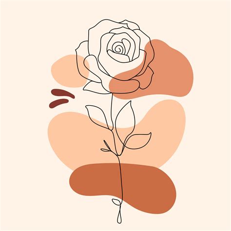 Rose flower Wallpaper 4K, Boho art, Minimalist, Old Lace