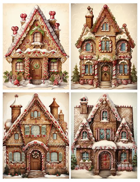 Gingerbread House Journal Paper Victorian Gingerbread House - Etsy