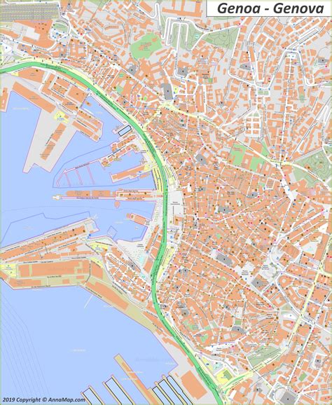 Detailed tourist maps of Genoa | Italy | Free printable maps of Genoa