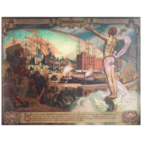 "Invocation, " Art Deco Painting with Black Male Nude and African Mask