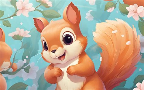 Premium AI Image | Japanese cute squirrel repeated patterns anime art ...