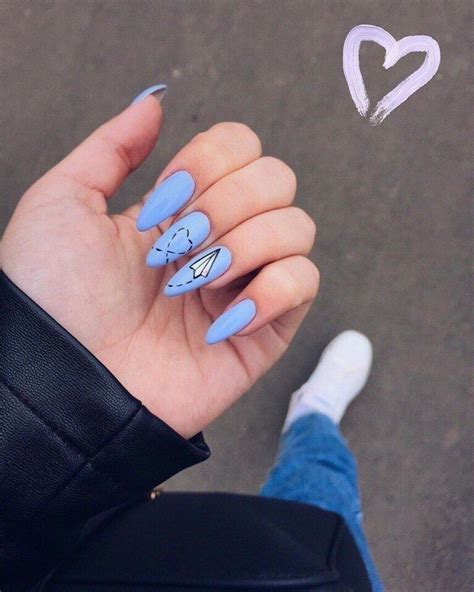 Маникюр голубой 💙 | Дизайнерские ногти, Милые ногти, Гелевые ногти