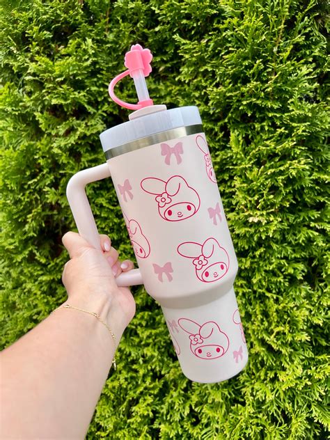 My Melody Stanley 40oz Pink Cup, Sanrio Inspired Hello Kitty, Kawaii