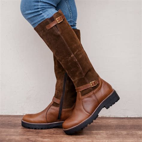 Botas de cuero para mujer Ava natural - D'Cuero