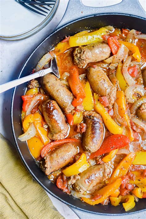 Easy pan fried sausage peppers and onions spetsofai – Artofit