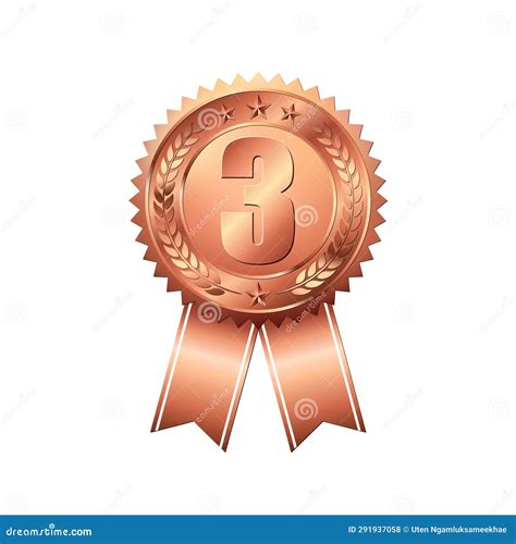 prize bronze medal badge stock illustration illustration