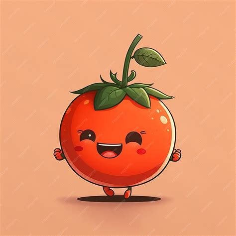Ilustração em vetor de personagem de desenho animado de tomates kawaii | Foto Premium