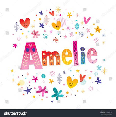 Amelie French Feminine Given Name Decorative Stock Vector (Royalty Free