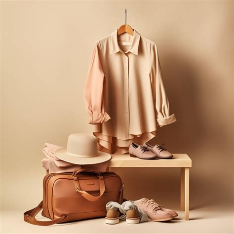 Fashion wardrobe showcase with a range of trendy clothing that combines ...