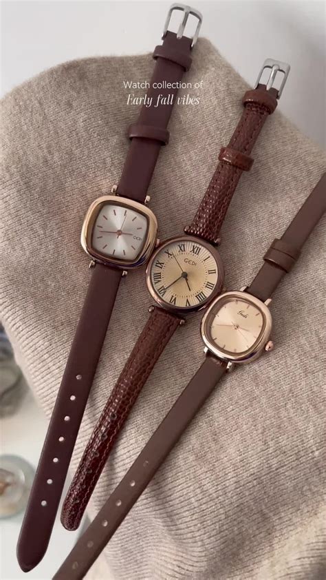 Old Money Vintage Look Women's Watch in Brown Leather Strap ...
