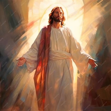 premium ai image jesus walking   sea  galilee