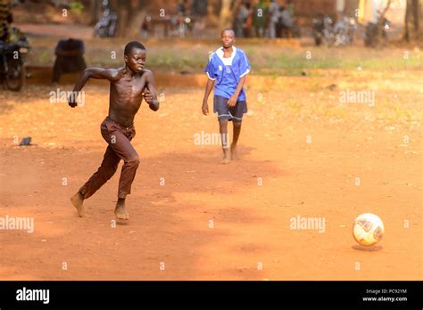BOHICON, BENIN - JAN 11, 2017: Unidentified Beninese children play