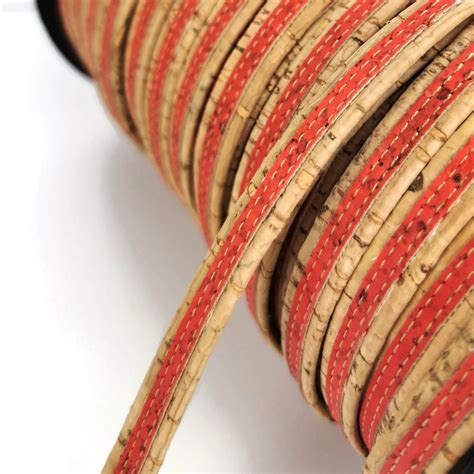 cork cord  meter portuguese flat cork xmm natural etsy