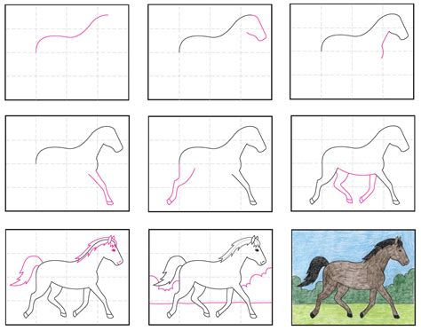 how to draw a horse easy for kids