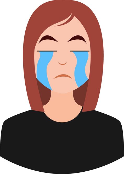 Crying girl emoji, illustration, vector on white background 12269231 ...