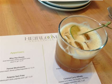 Gingerlicious! Glorious hand-crafted cocktail from Heirloom Vegetarian in Vancouver. Dark rum