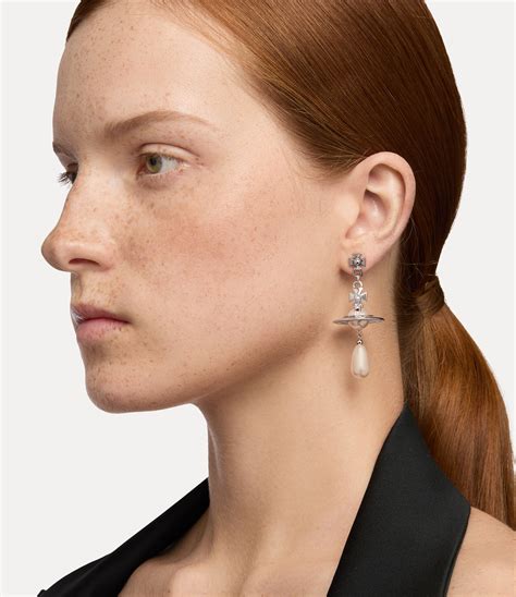 Pearl Drop Earrings in PLATINUM-PEARL-MULTI | Vivienne Westwood®