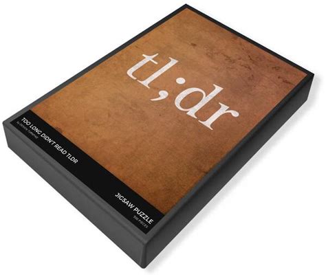 Too Long Didn't Read TLDR Internet Meme Humor Jigsaw Puzzle by Design ...