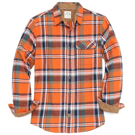 Dubinik® Mens Flannel Shirts Long Sleeve Flannel Shirt For Men Casual ...