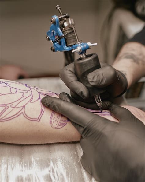 premium photo close   tattoo process