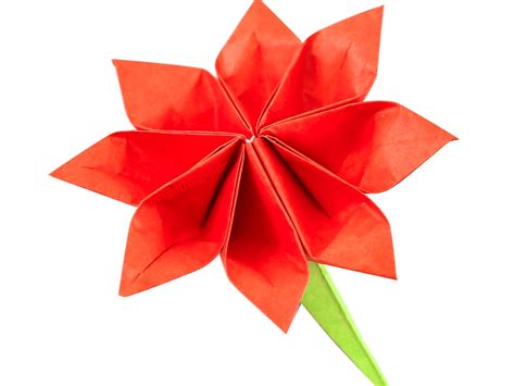 origami rose  stem