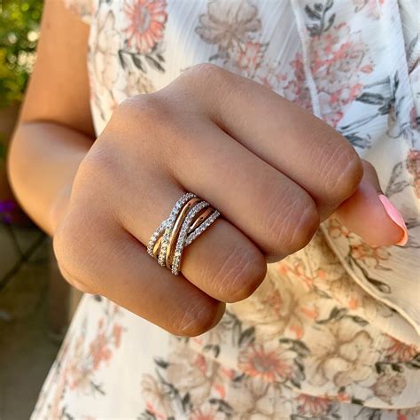 Two-Tone White and Rose Gold Diamond Ring