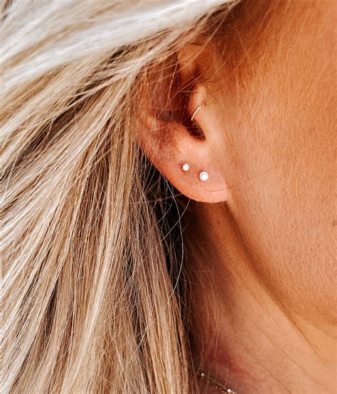 pearl stud earrings small pearl earrings tiny ear studs etsy