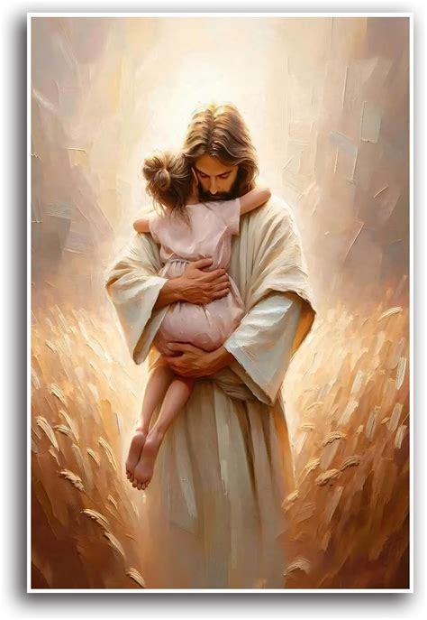 aefer christian art canvas print jesus hugging girl wall decor mormon