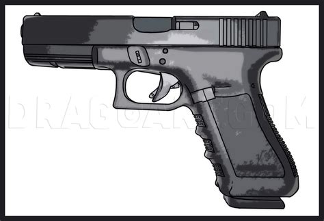 How To Draw A Gun, Step by Step, Drawing Guide, by Dawn - DragoArt