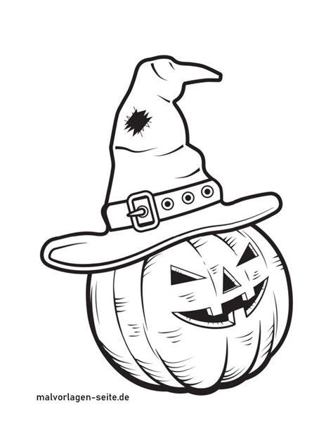 Malvorlage Halloween Kürbis | Ausmalbild kostenlos herunterladen