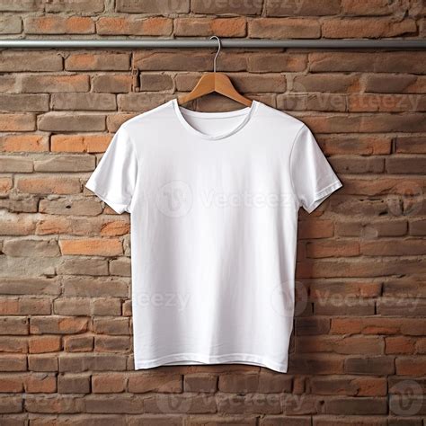 Illustration of a white plain t-shirt mockup, 26356592 Stock Photo at ...